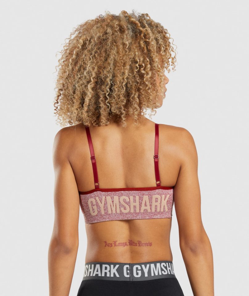 Women's Gymshark Flex Strappy Sports Bra Burgundy | NZ 6VADEY